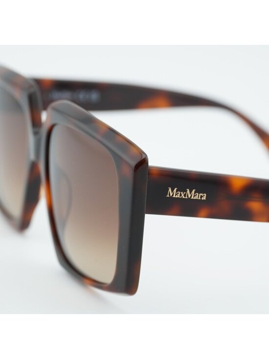 Max Mara MM0024 52F Sunglasses Havana Square Frame, Brown Gradient Lenses main image 4